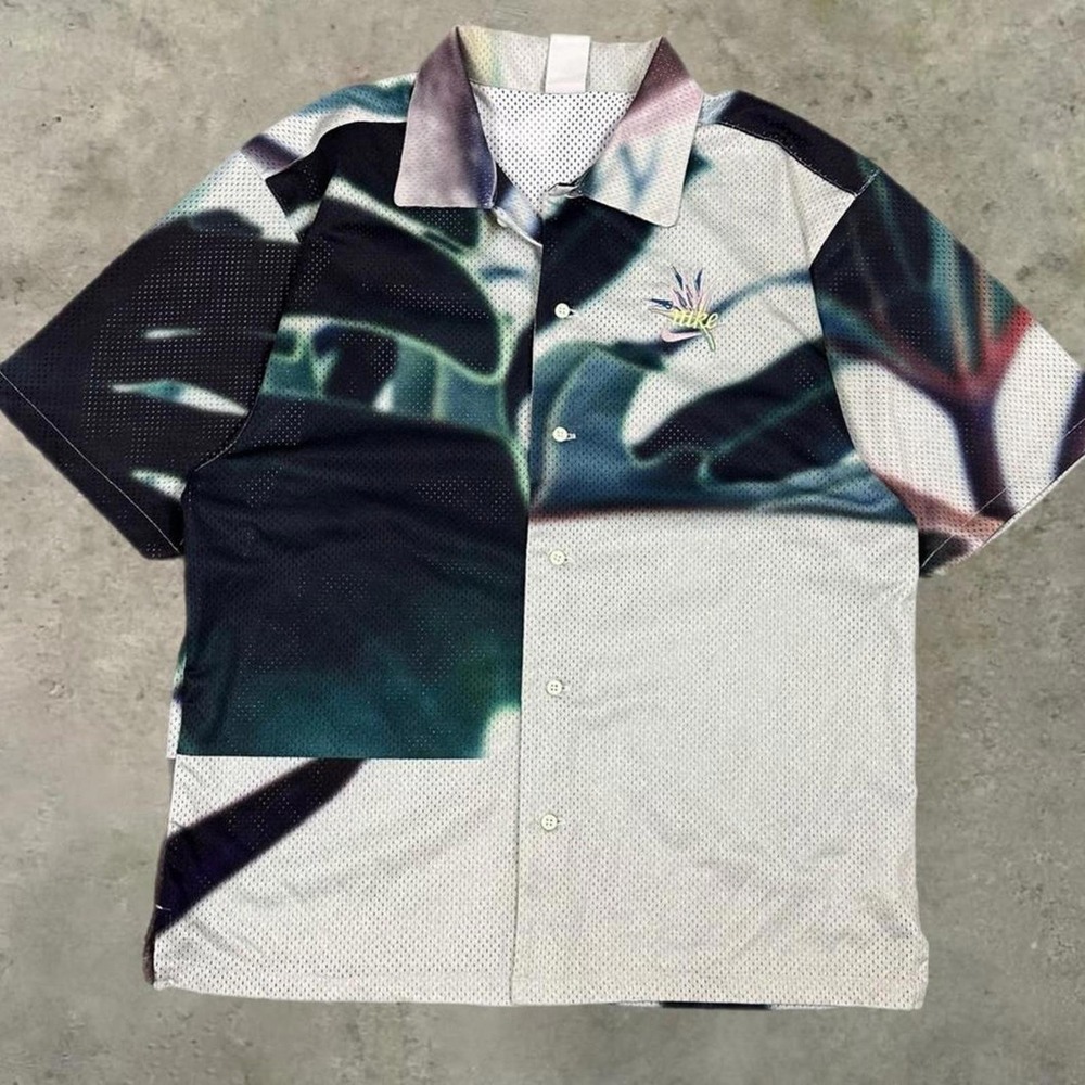 Nike resort drifit Hawaiian button up - Druski style streetwear jersey MEN LARGE